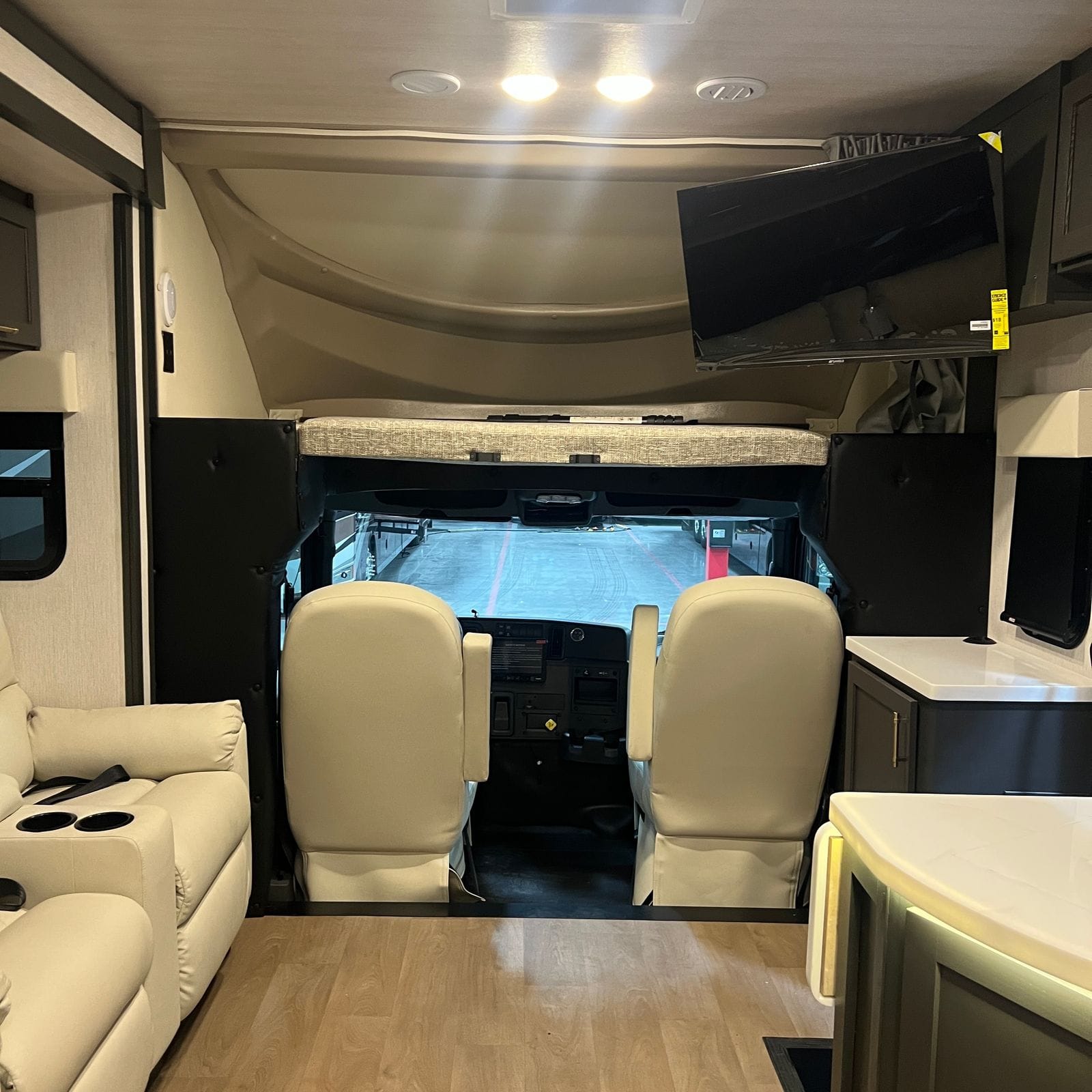 2027 Nexus Ghost 36DS interior view from galley toward cockpit