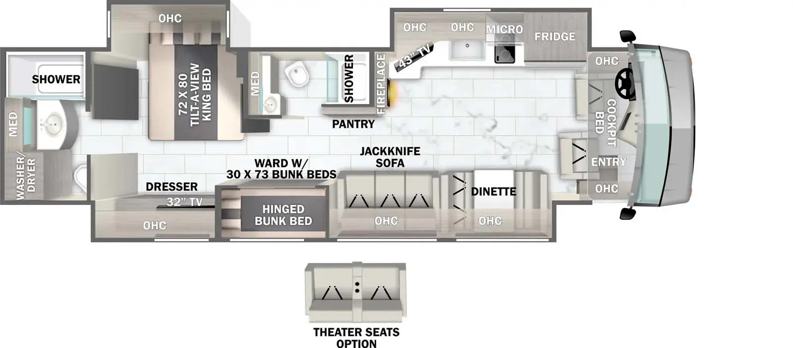 Forest River Berkshire XL 40E floor plan