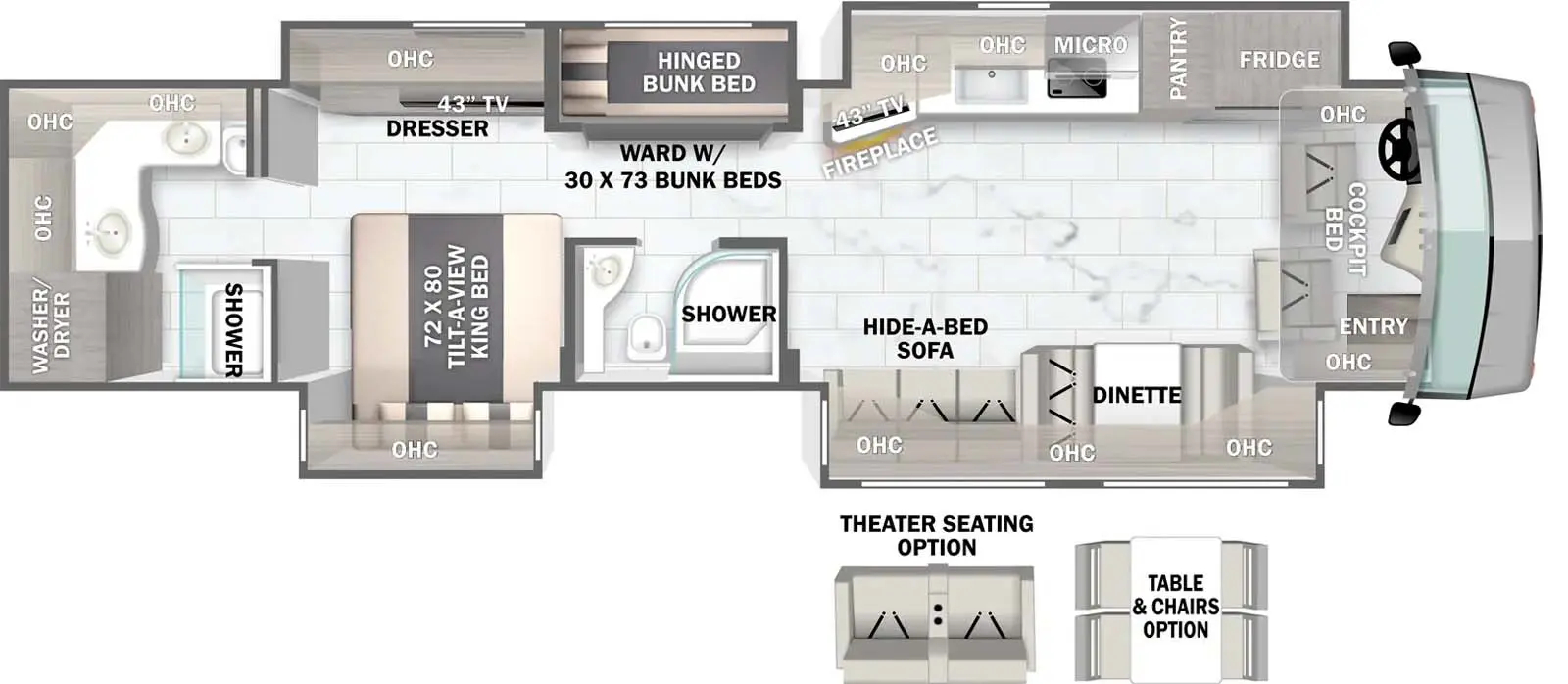 Forest River Berkshire XLT 45A floor plan