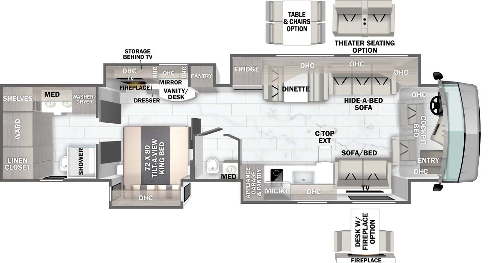 Forest River Berkshire XLT 45G floor plan