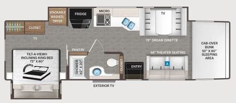 2027 Thor Pasadena SV 34XG floor plan diagram - thumbnail