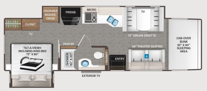 2027 Thor Pasadena SV 34XG floor plan diagram